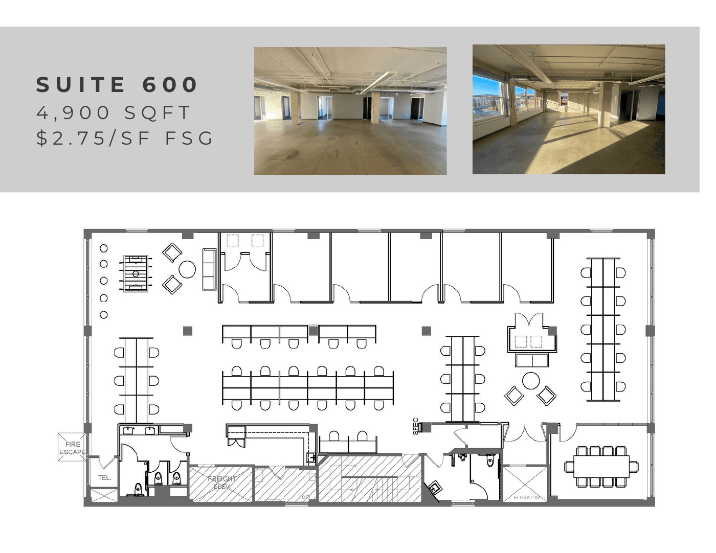 Unit 600 floor plan · brochure page 3